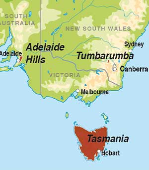 Map showing Tumbarumba