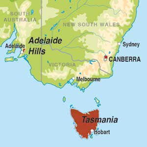 Map showing South Australia
