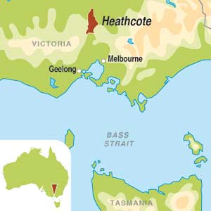 Map showing Heathcote