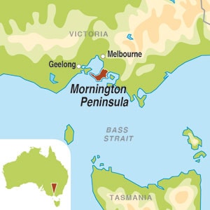 Map showing Mornington Peninsula