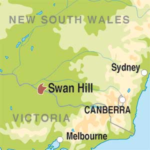 Map showing Swan Hill