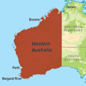 Map showing Western Australia