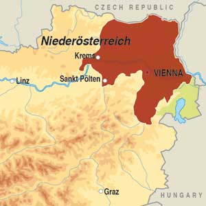 Map showing Niederösterreich