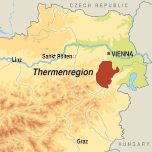 Map showing Thermenregion