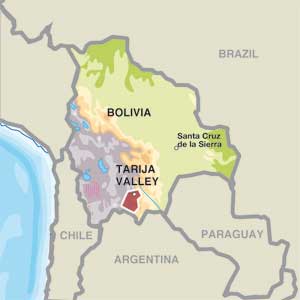 Map showing Tarija