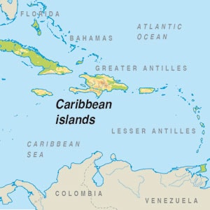 Map showing Barbados