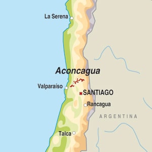 Map showing Aconcagua