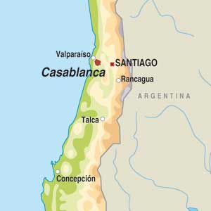 Map showing Casablanca