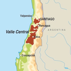 Map showing Curico