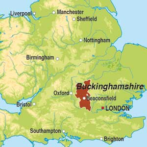 Map showing Buckinghamshire