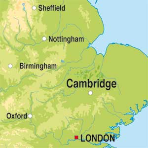 Map showing Cambridgeshire