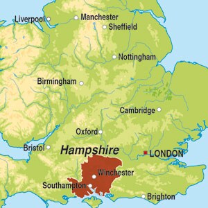 Map showing Hampshire