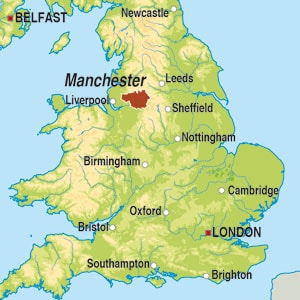 Map showing Lancashire