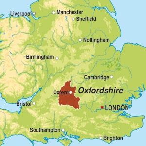 Map showing Warwickshire