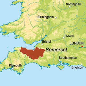 Map showing Somerset