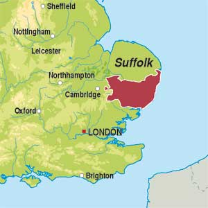 Map showing Suffolk