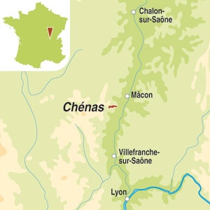 Map showing Chenas AOC