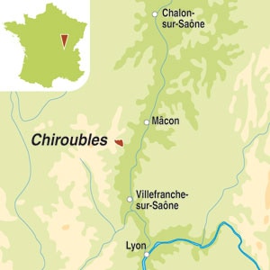 Map showing Chiroubles AOC