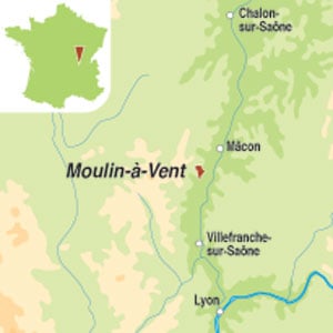 Map showing Moulin à Vent  AOP