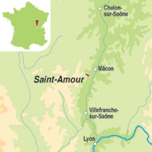 Map showing Beaujolais AOC