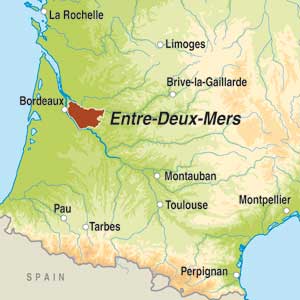 Map showing Bordeaux Superieur AOC