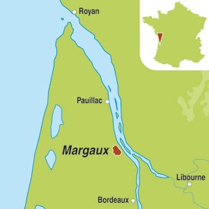 Map showing Margaux AOC 5eme Grand Cru Classe