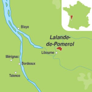 Map showing Lalande de Pomerol AOC