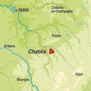 Map showing Chablis Premier Cru AOC