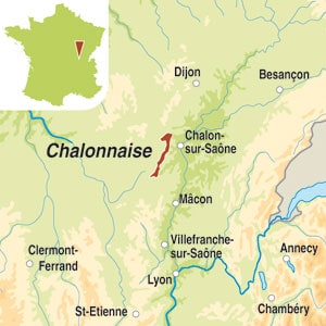 Map showing Bourgogne Aligoté AOC