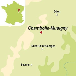 Map showing Chambolle-Musigny AOC