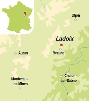 Map showing Ladoix Premier Cru AOC