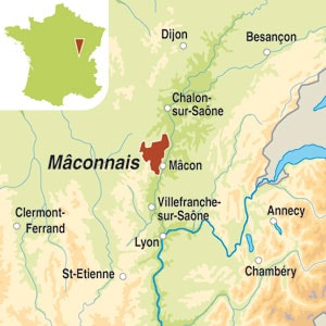 Map showing Macon-Lugny AOC