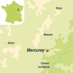 Map showing Mercurey Premier Cru AOC
