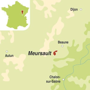Map showing Meursault Premier Cru AOC