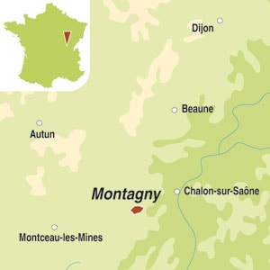 Map showing Montagny AOP