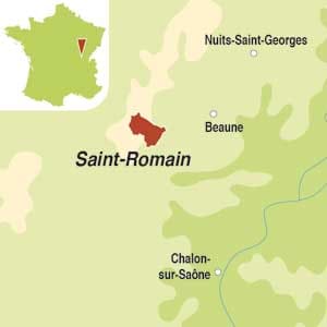 Map showing Saint-Romain AOC