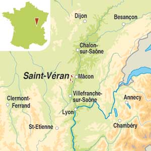 Map showing Saint-Veran AOC