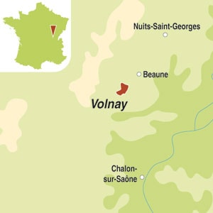 Map showing Bourgogne AOC