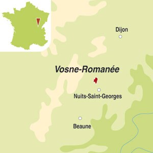 Map showing Vosne-Romanee AOC