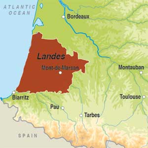 Map showing Vin de France