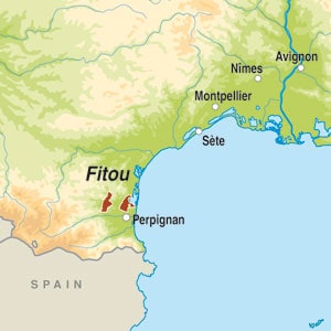 Map showing Fitou AOC