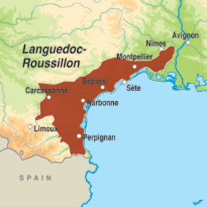 Map showing Vin de France