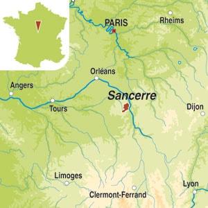 Map showing Sancerre AOP