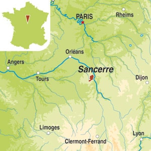 Map showing Val de Loire IGP