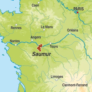 Map showing Saumur-Champigny AOC