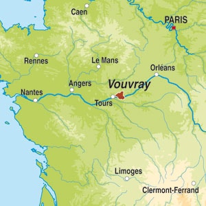 Map showing Vouvray AOC