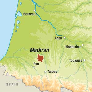 Map showing Madiran AOP