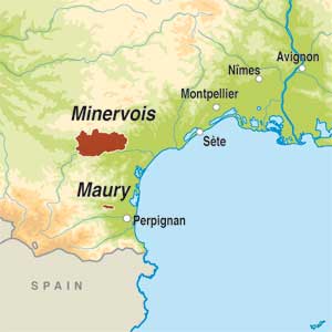 Map showing Vin de France