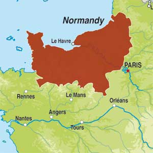 Map showing Cidre de Normandie