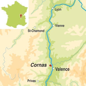 Map showing Cornas AOC